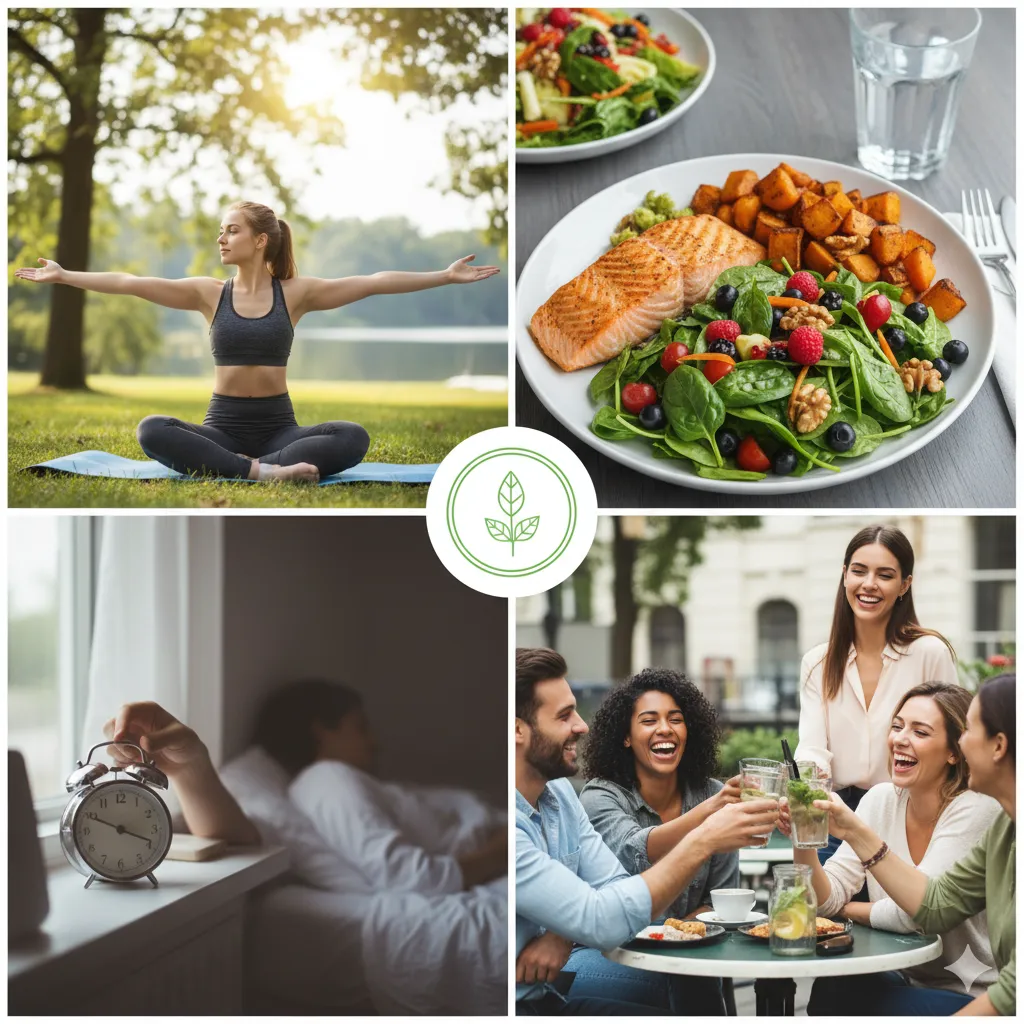 Abstracte blokken in zachte kleuren voor thema balans